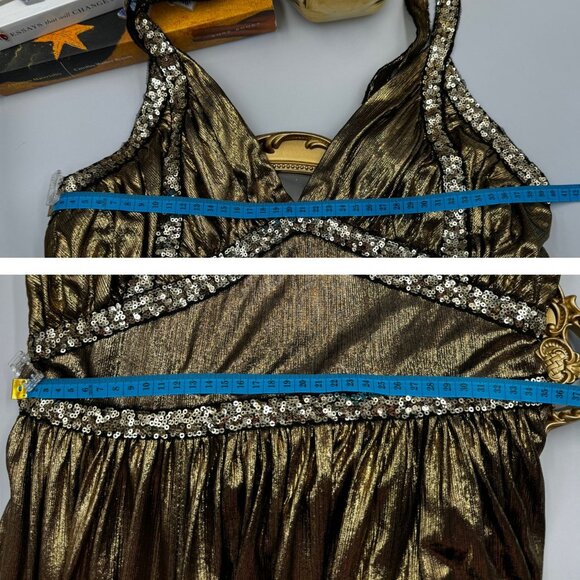 🆕 BRONX & BANCO 🧿 NWOT Star Metallic Maxi Dress w Dramatic Slits - Sz S US 4 - Picture 17 of 17